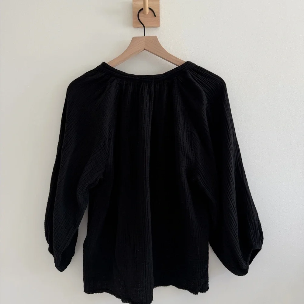 Nation LTD Black Cotton Gauze Blouse – Size S (Made in USA) - Picture 6 of 6